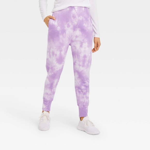 JoyLab Pants - Tie-Dye Drop Crotch Joggers w/ Asymmetrical Zipper